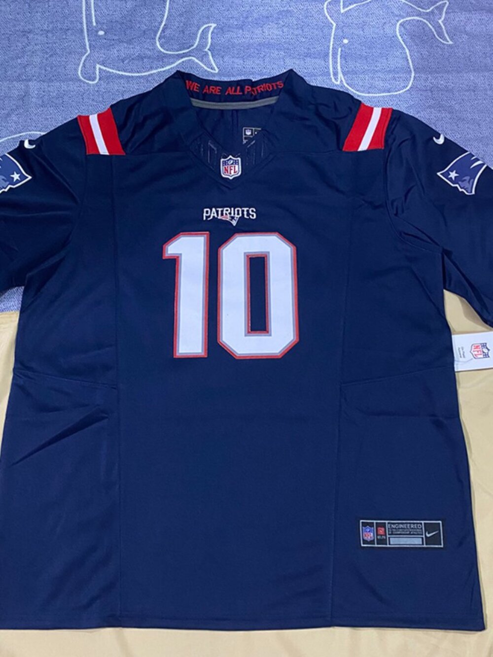 Navy Blue NFL New England Patriots No. 10 Drake Maye Jersey